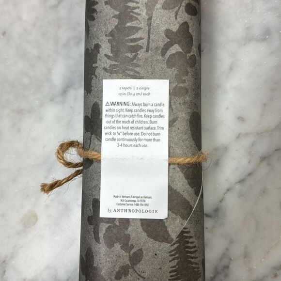 Anthropologie Set of 2 Tapers Orange Twisted Candles - Picture 4 of 7